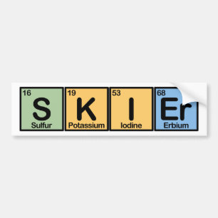 Skier van Elementen Bumpersticker