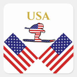 SKIER VIERKANTE STICKER