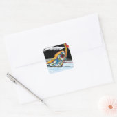 SKIËR VIERKANTE STICKER (Envelop)