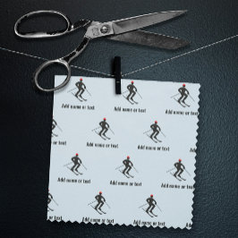 Skier Winter Sports Theme - eigen tekst op elke kl Stof