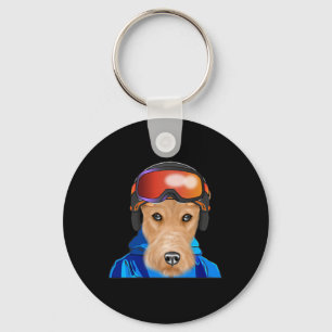 Skier Wire Fox Terrier Snowboarding Pocket Sleutelhanger
