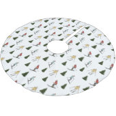 Skier Women And Fir Trees Winter Christmas Kerstboom Rok (Gekanteld)