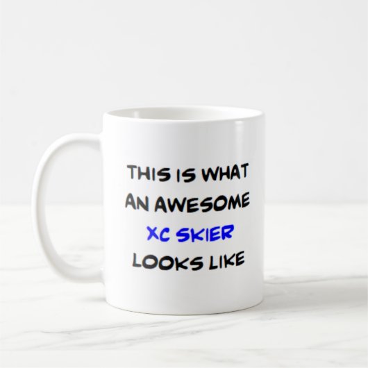 Skiër XC, geweldige Koffiemok (Links)