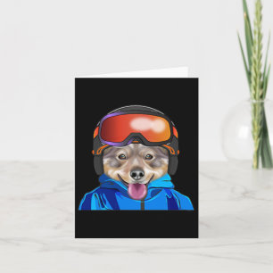 Skier Zweedse Vallhund Snowboarding Pocket Kaart