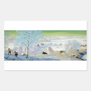 Skiers 1919 rechthoekige sticker