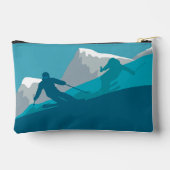 Skiërs Alpine Skiën Gepersonaliseerd Klein Etui (Achterkant)