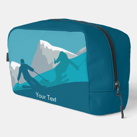 Skiërs Alpine Skiën gepersonaliseerd Toilettasje (Rechterhoek)