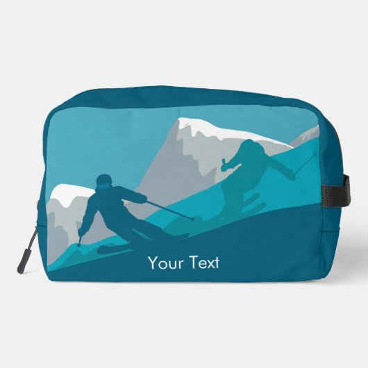 Skiërs Alpine Skiën gepersonaliseerd Toilettasje (Achterkant)