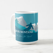 Skiers Alpine Skiing Montana Custom Text Koffiemok (Voorkant links)