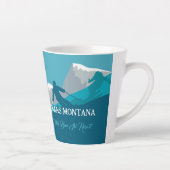 Skiers Alpine Skiing Montana Custom Text Latte Mok (Rechts)