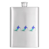Skiers Downhill Skiing Flacon (Voorkant)