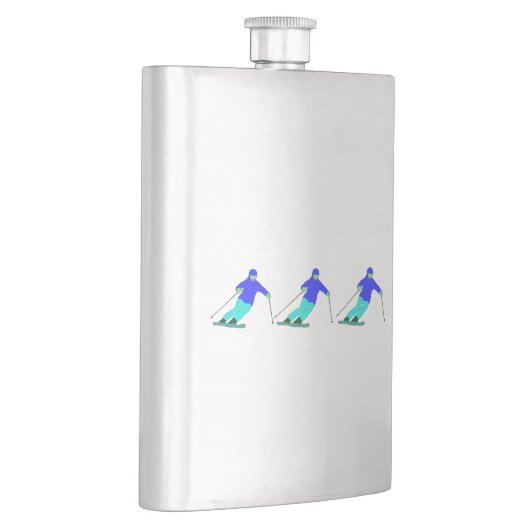 Skiers Downhill Skiing Flacon (Rechts)