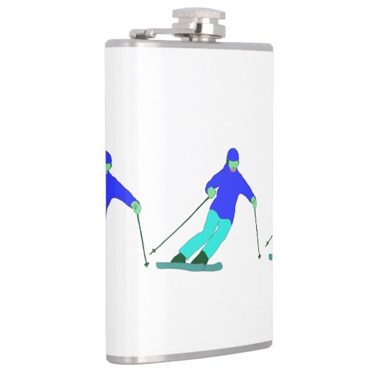 Skiers Downhill Skiing Heupfles (Rechts)