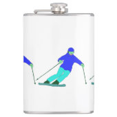 Skiers Downhill Skiing Heupfles (Voorkant)