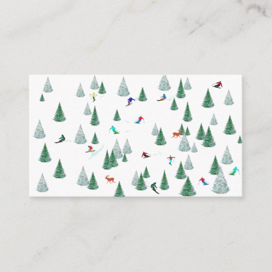 Skiers Downhill Skiing Illustratie Ski Racing Informatiekaartje (Voorkant)