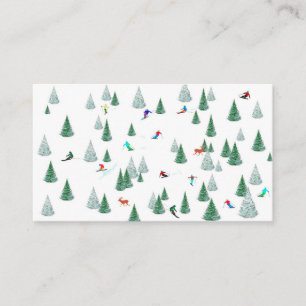 Skiers Downhill Skiing Illustratie Ski Racing Informatiekaartje