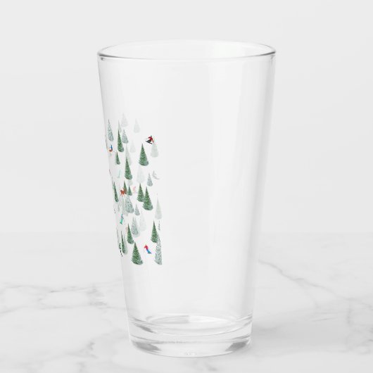 Skiers Downhill Skiing Illustration  Glas (Links)
