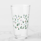 Skiers Downhill Skiing Illustration Glas (Voorkant)