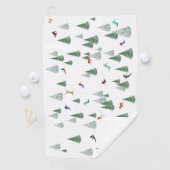 Skiers Downhill Skiing Illustration  Golfhanddoek (Insitu)