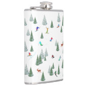 Skiers Downhill Skiing Illustration  Heupfles (Rechts)