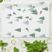 Skiers Downhill Skiing Illustration  Theedoek (Gevouwen)