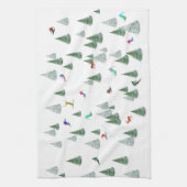 Skiers Downhill Skiing Illustration  Theedoek (Verticaal)