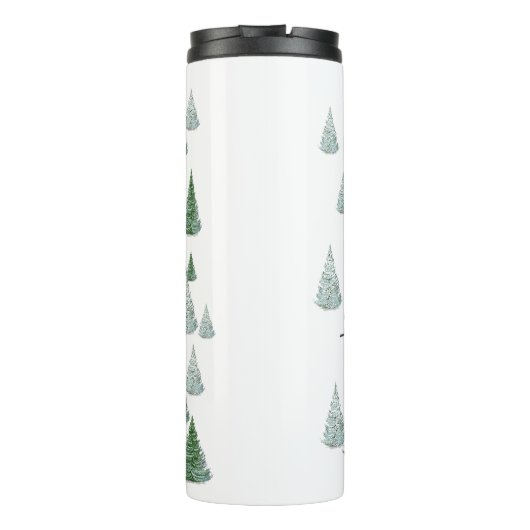 Skiers Downhill Skiing Illustration  Thermosbeker (Achterkant)