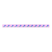 Skiers Downhill Skiing Pastel Pink Satijnen Lint (Voorkant)
