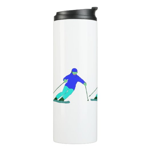 Skiers Downhill Skiing Thermosbeker (Gedraaid links)