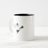 Skiers en Snowboarders-vier disciplines Tweekleurige Koffiemok (Voorkant links)