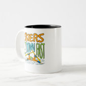 Skiers gaan snel weg met Ski Skiing Lover Tweekleurige Koffiemok (Voorkant links)