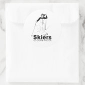 skiërs gaan sneller naar beneden ronde sticker (Tas)