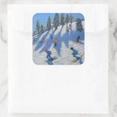 Skiers Lofer 2010 Vierkante Sticker (Tas)