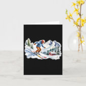 Skiers Men Still Go Skiing In Their Seventies Birt Kaart (Gele Bloem)