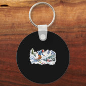 Skiers Men Still Go Skiing In Their Seventies Birt Sleutelhanger (Voorkant)