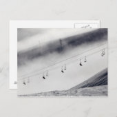Skiers op een stoellift briefkaart (Voorkant / Achterkant)