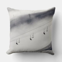 Skiers op een stoellift kussen