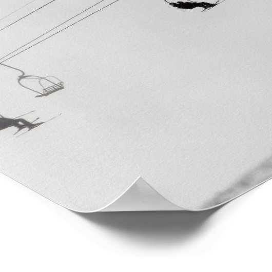 Skiers op een stoellift poster (Hoek)