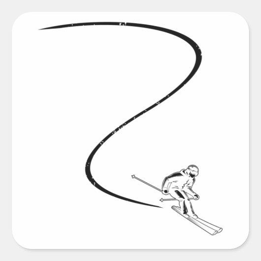 Skiers | Ski Skis Skiing Winter Gifts Vierkante Sticker (Voorkant)