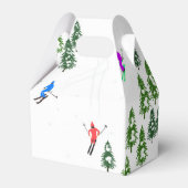 Skiers Skiing Illustratie Ski Kerstmis Bedankdoosjes (Achterkant)