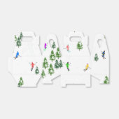 Skiers Skiing Illustratie Ski Kerstmis Bedankdoosjes (Uitgevouwen)