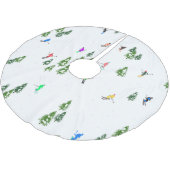 Skiers Skiing Illustratie Ski Kerstmis Kerstboom Rok (Gekanteld)