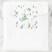 Skiers Skiing Illustratie Ski Kerstmis Vierkante Sticker (Tas)