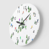 Skiers Skiing Illustration Ski Winter Slope Grote Klok (Hoek)