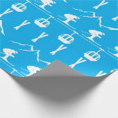 Skiers Skiing Mountains and Cable Cars Cadeaupapier (Hoek)