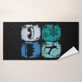 Skiers Skiing Winter Sports Badhanddoek (Badhanddoek)