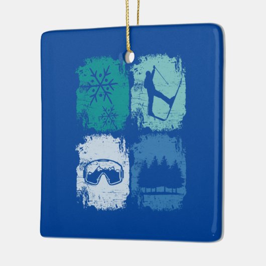 Skiers Skiing Winter Sports Keramisch Ornament (Links)