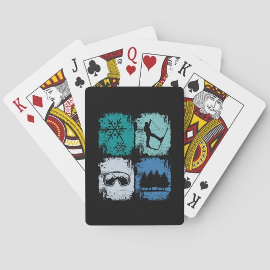 Skiers Skiing Winter Sports Pokerkaarten (Achterkant)