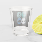 Skiers Skiing Winter Sports Shot Glas (Achterkant)