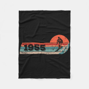 Skiërs Skiler Vintage Geboren 1955 Verjaardag Skië Fleece Deken
